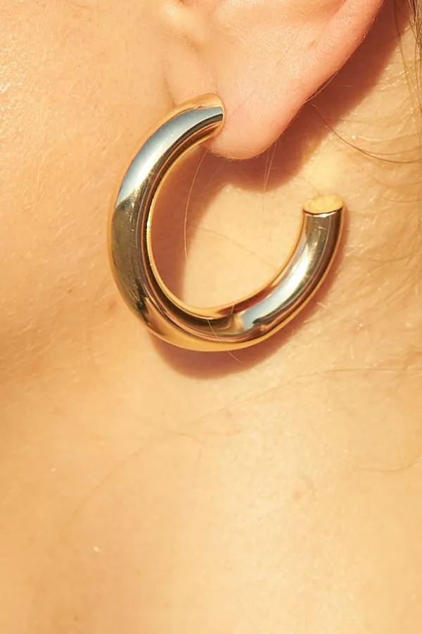 Sosandar Jewellery Women Gold Plated Chunky Hoop Earrings