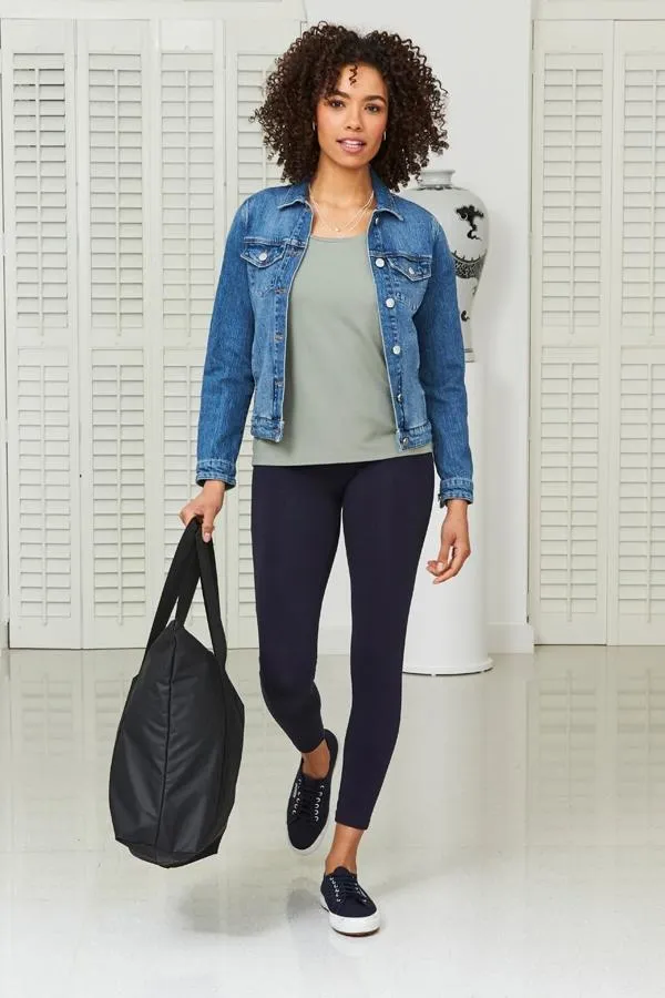 Sosandar Leisurewear Women Navy Blue Super Stretch High Waisted Leggings Navy Blue