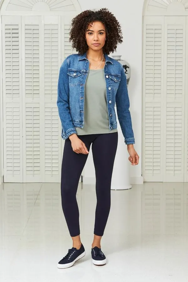 Sosandar Leisurewear Women Navy Blue Super Stretch High Waisted Leggings Navy Blue