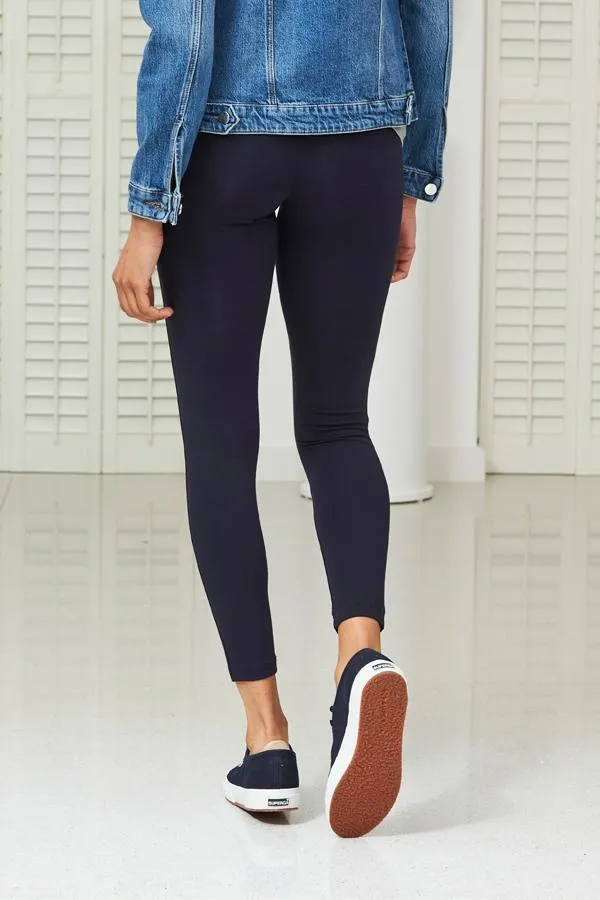 Sosandar Leisurewear Women Navy Blue Super Stretch High Waisted Leggings Navy Blue