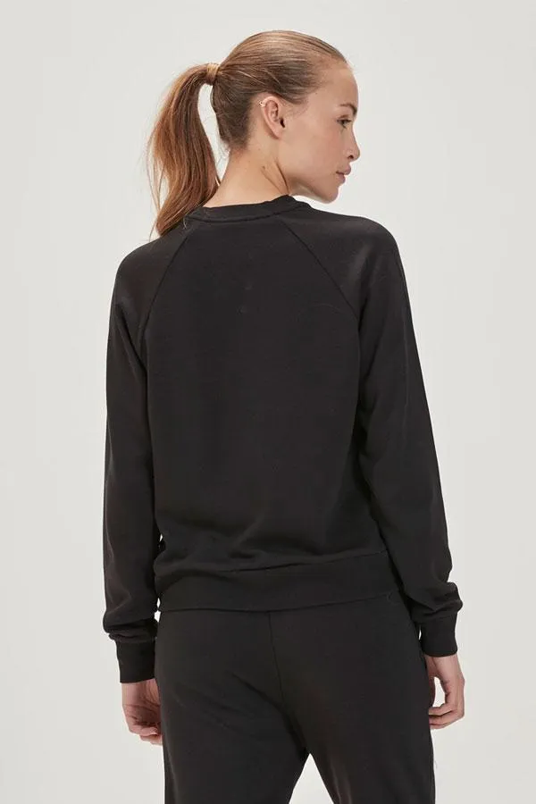 Sosandar Loungewear Women Black Round Neck ChillOut Sweatshirt Black