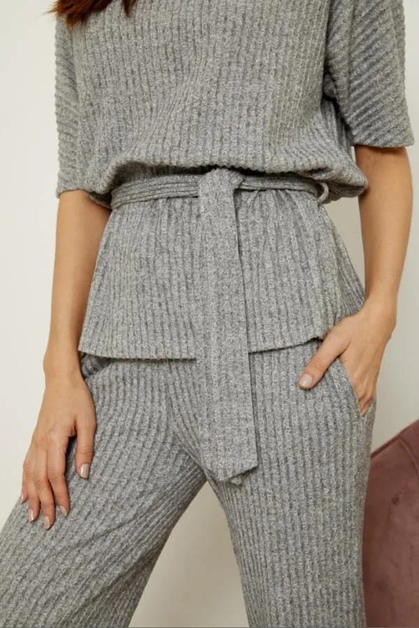 Sosandar Loungewear Women Grey Super Soft Short Sleeve Loungewear Top Grey