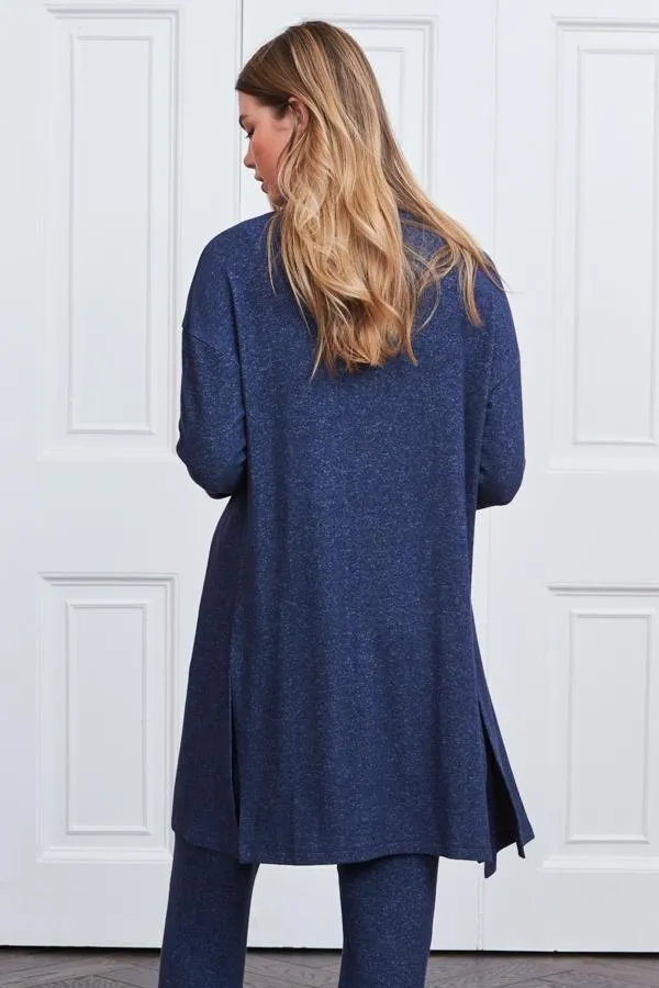 Sosandar Loungewear Women Indigo Super Soft Loungewear Cardigan Indigo