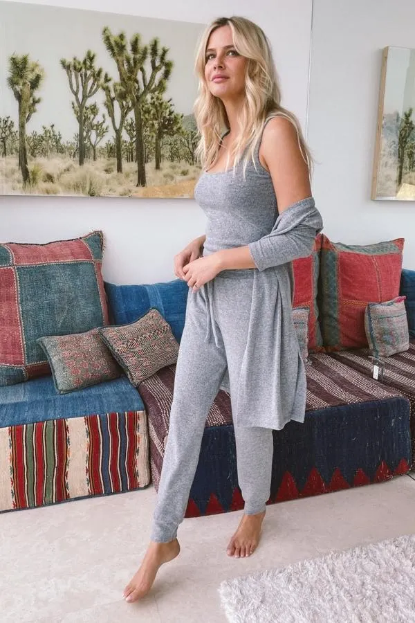 Sosandar Nightwear Women Grey Super Soft Loungewear Vest Top Grey
