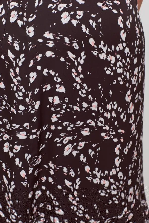 Sosandar Skirts Women Black Abstract Floral Print Wrap Skirt Black