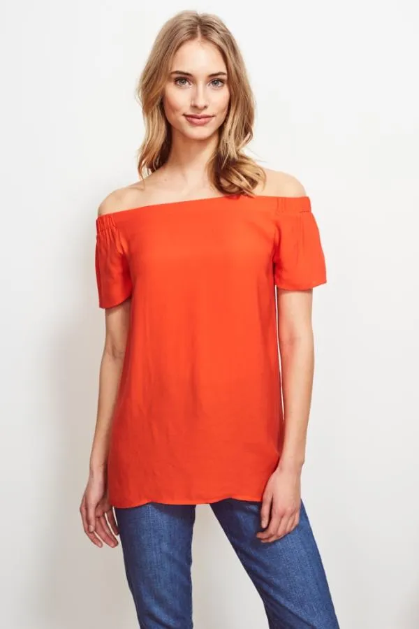 Sosandar Tops Women California Sunset Longline Bardot Top