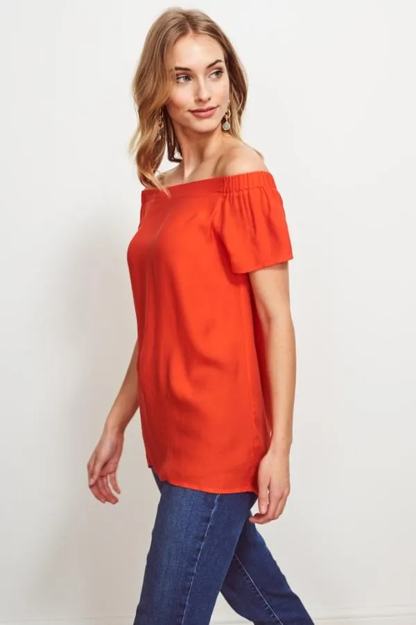 Sosandar Tops Women California Sunset Longline Bardot Top