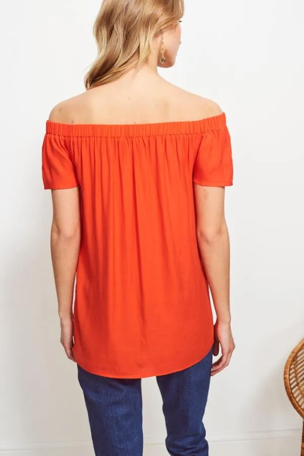 Sosandar Tops Women California Sunset Longline Bardot Top