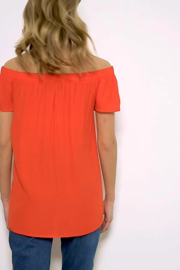 Sosandar Tops Women California Sunset Longline Bardot Top