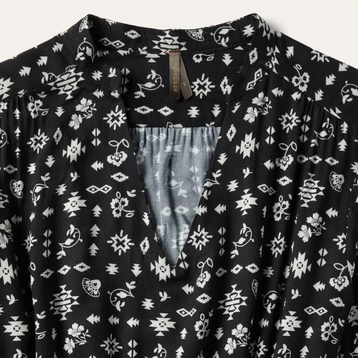 Southwestern Ditzy Print Dress Black Women Stetson Midi