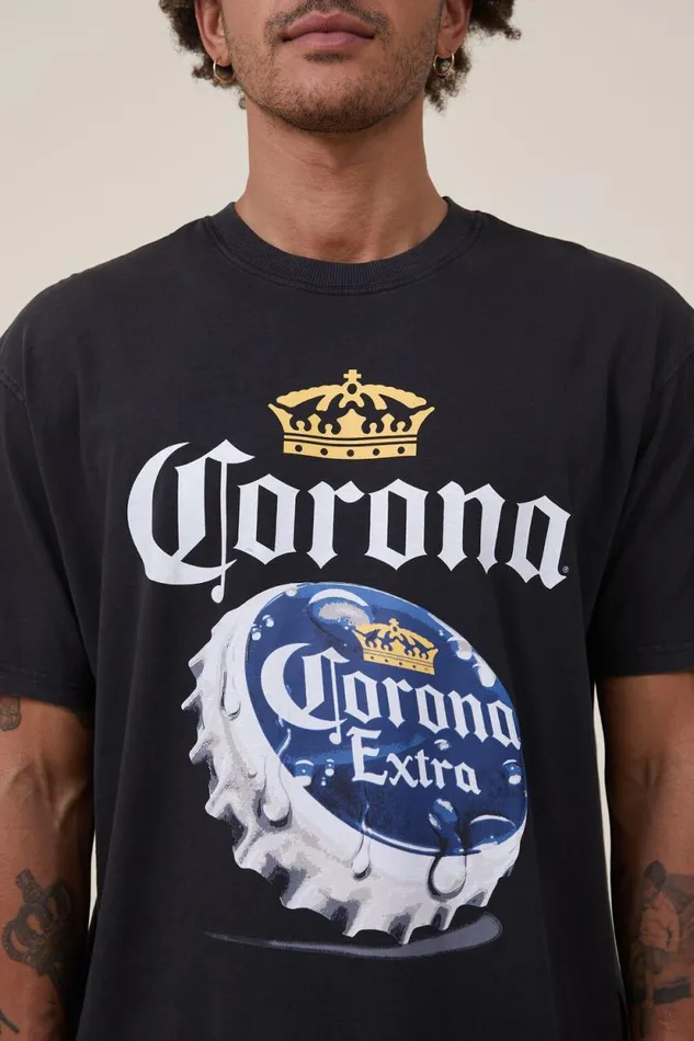 Special Edition TShirt Lcn Cor Washed Blackcorona 8211 Bottle Cap Men Cotton On Tees and Tanks Special Edition TShirt Lcn Cor Washed Blackcorona 8211 Bottle Cap Men Cotton On Tees and Tanks