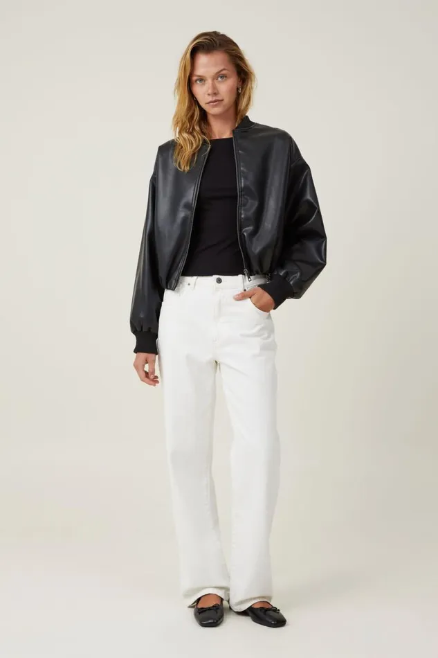 Staple Rib Boat Neck Long Sleeve Top Black Women Cotton On Tops