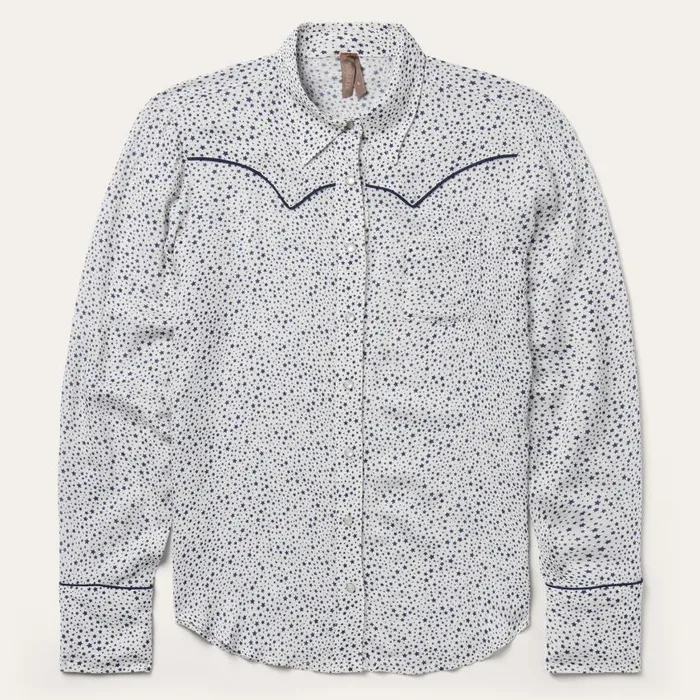 Stars Print Western Shirt White Women Stetson Western Shirts
