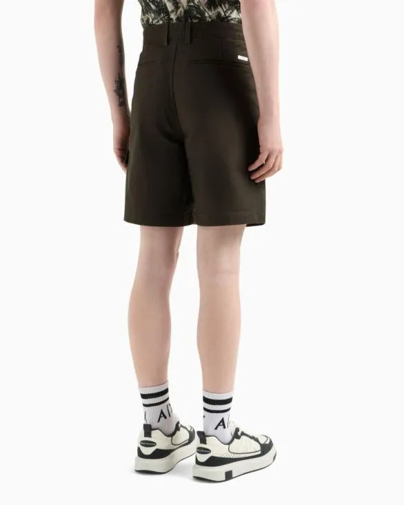 Stretch Cotton Thistle Bermuda Shorts Green Men Armani Trousers And Shorts Stretch Cotton Thistle Bermuda Shorts Green Men Armani Trousers And Shorts