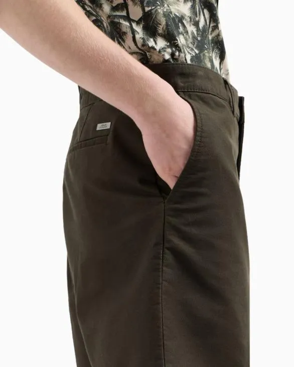 Stretch Cotton Thistle Bermuda Shorts Green Men Armani Trousers And Shorts Stretch Cotton Thistle Bermuda Shorts Green Men Armani Trousers And Shorts