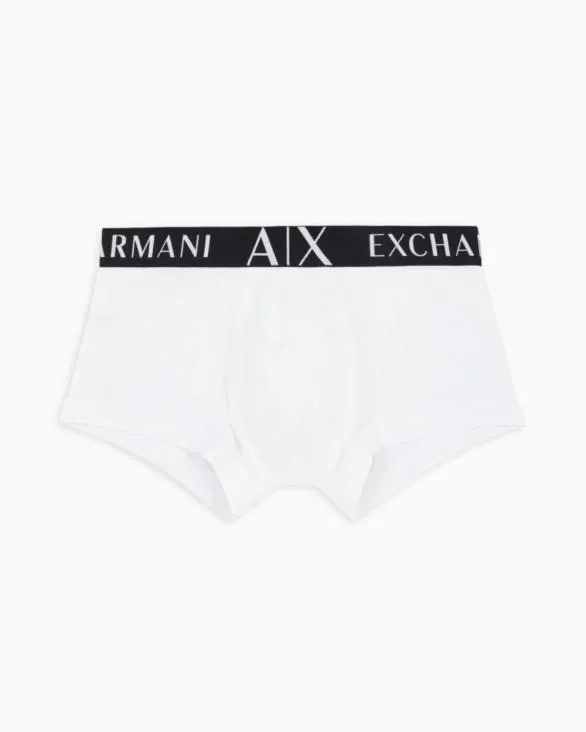 Stretch Fabric Boxer Shorts White Men Armani Intimates And Loungewear