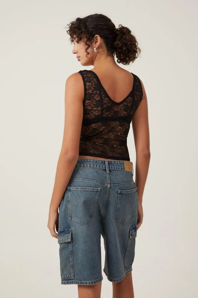 Super Baggy Cargo Denim Jort Logans Blue Women Cotton On Shorts