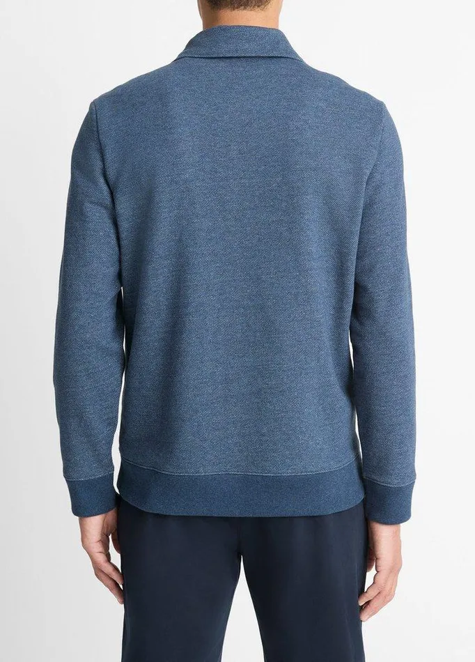 Sweaters Men Vince CottonBlend Mock Neck QuarterZip Pullover Heather Sapphire Sweaters Men Vince CottonBlend Mock Neck QuarterZip Pullover Heather Sapphire