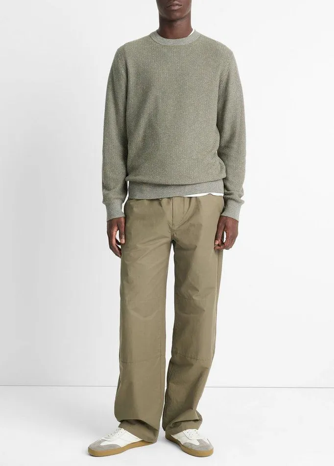 Sweaters Men Vince GeoJacquard WoolBlend Crew Neck Sweater Surplus Oliveheather Grey Sweaters Men Vince GeoJacquard WoolBlend Crew Neck Sweater Surplus Oliveheather Grey