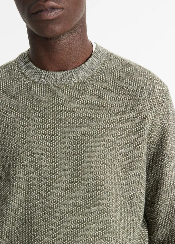 Sweaters Men Vince GeoJacquard WoolBlend Crew Neck Sweater Surplus Oliveheather Grey Sweaters Men Vince GeoJacquard WoolBlend Crew Neck Sweater Surplus Oliveheather Grey
