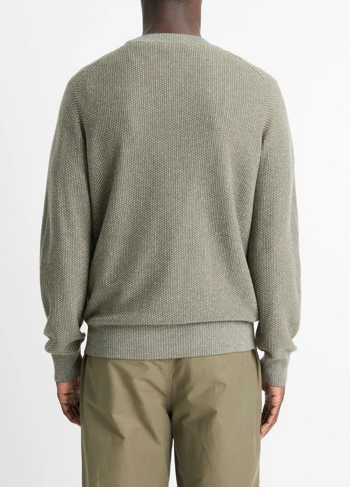 Sweaters Men Vince GeoJacquard WoolBlend Crew Neck Sweater Surplus Oliveheather Grey Sweaters Men Vince GeoJacquard WoolBlend Crew Neck Sweater Surplus Oliveheather Grey
