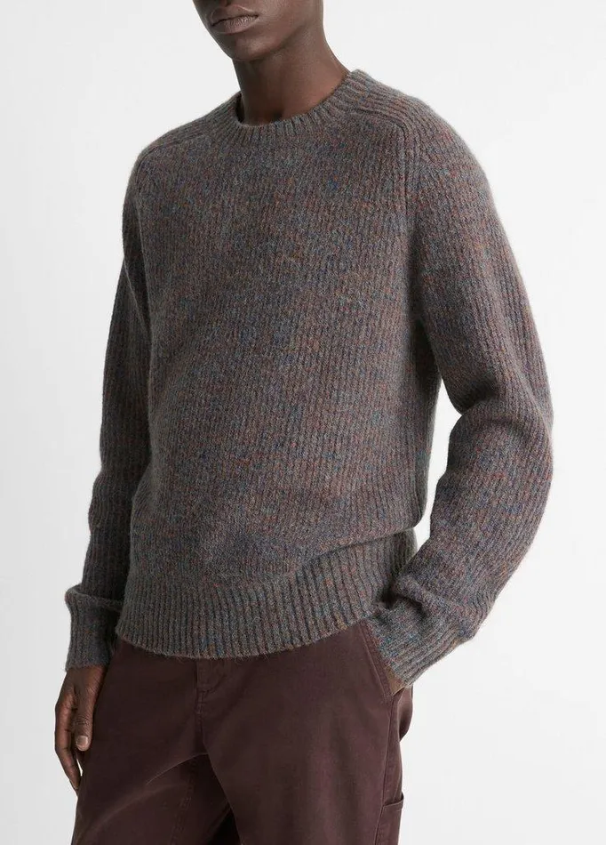 Sweaters Men Vince MoulinMix Crew Neck Sweater Heather Deep Sea Sweaters Men Vince MoulinMix Crew Neck Sweater Heather Deep Sea