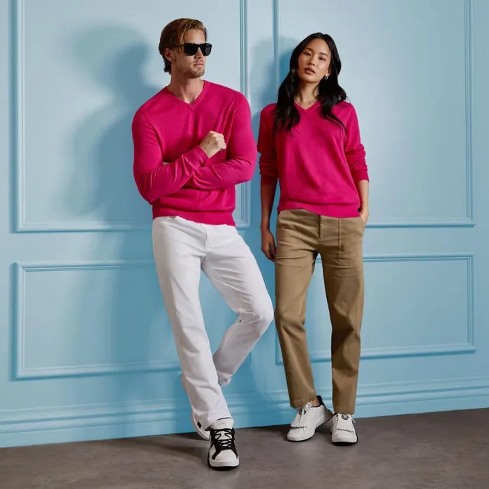 Sweaters MenWomen GFORE VERSE V NECK CASHMERE SWEATER Framboise