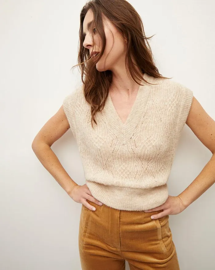 Sweaters Shop Veronica Beard Arida Knit Vest Blue