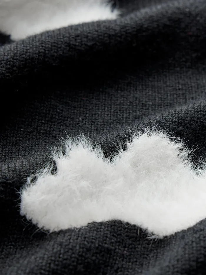 Sweaters Women Alice Olivia GLEESON FUZZY CLOUD PULLOVER Blacksoft White