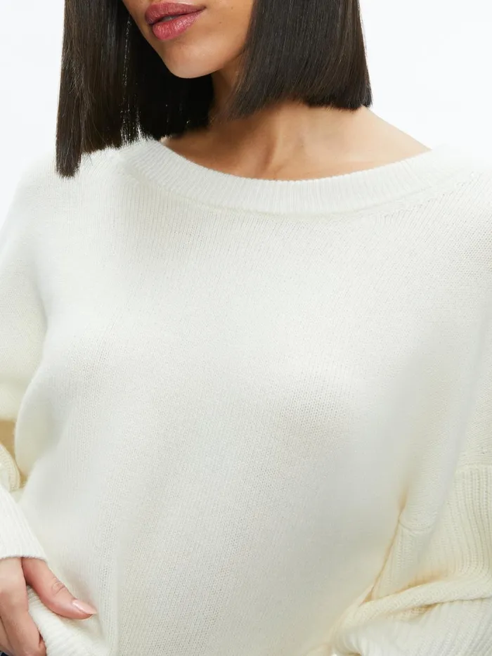 Sweaters Women Alice Olivia POSEY CREWNECK SWEATER Cherry Blossom