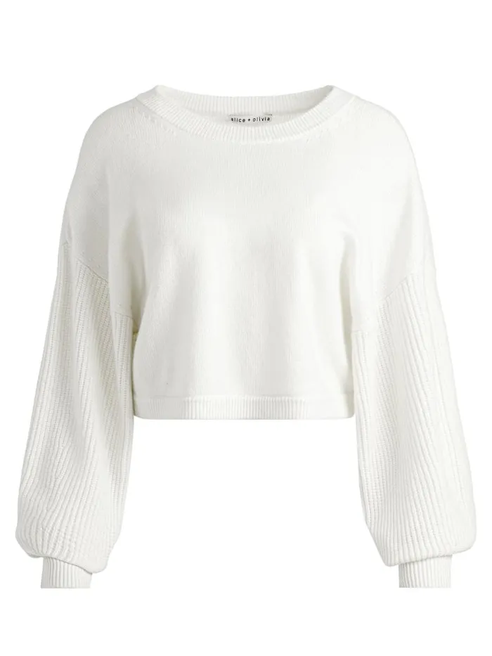 Sweaters Women Alice Olivia POSEY CREWNECK SWEATER Cherry Blossom