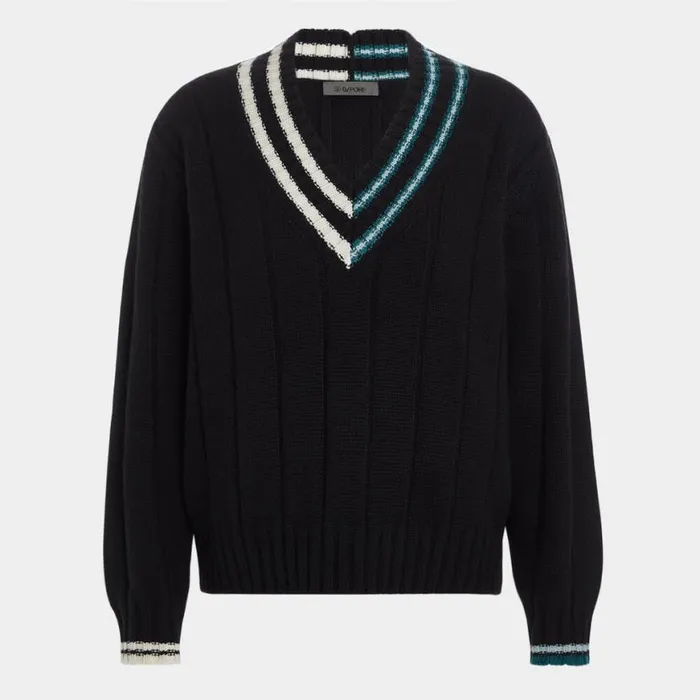 Sweaters Women GFORE LTD RELEASE RIBBED CASHMERE CRICKET SWEATER Onyx