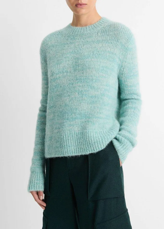 Sweaters Women Vince Italian Marled AlpacaBlend Crew Neck Sweater Wave Gem Marl Sweaters Women Vince Italian Marled AlpacaBlend Crew Neck Sweater Wave Gem Marl