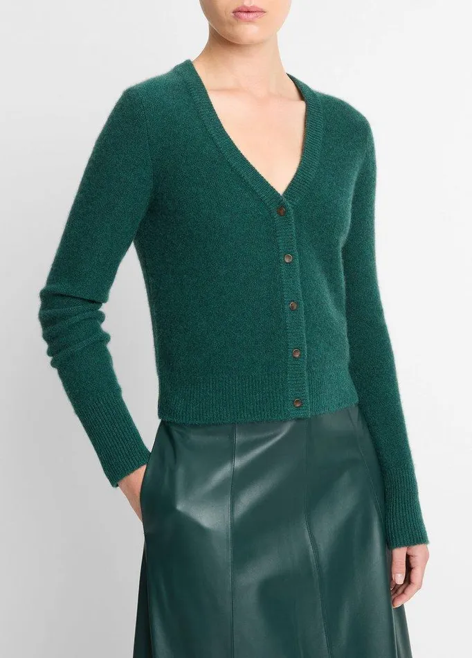 Sweaters Women Vince Plush Cashmere Cardigan Heather Jade Lake Sweaters Women Vince Plush Cashmere Cardigan Heather Jade Lake