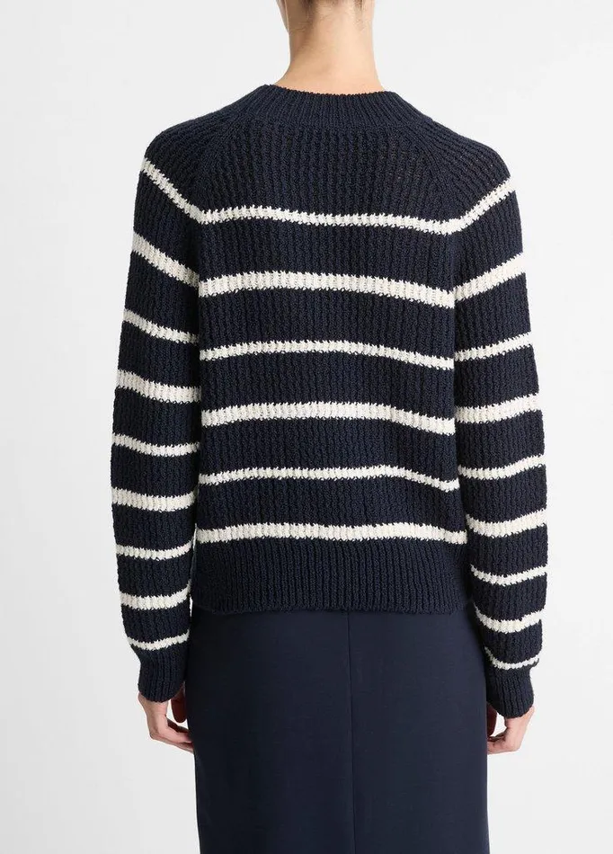 Sweaters Women Vince Ribbed Stripe CottonBlend Pullover Navypampas