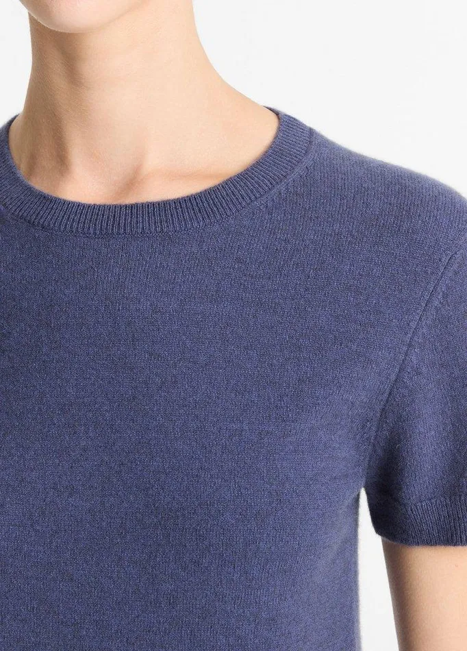 Sweaters Women Vince Wool and CashmereBlend ShortSleeve Sweater Dark Peri Sweaters Women Vince Wool and CashmereBlend ShortSleeve Sweater Dark Peri