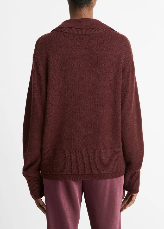 Sweaters Women Vince WoolCashmere DoubleLayer Collared Pullover Black Rose