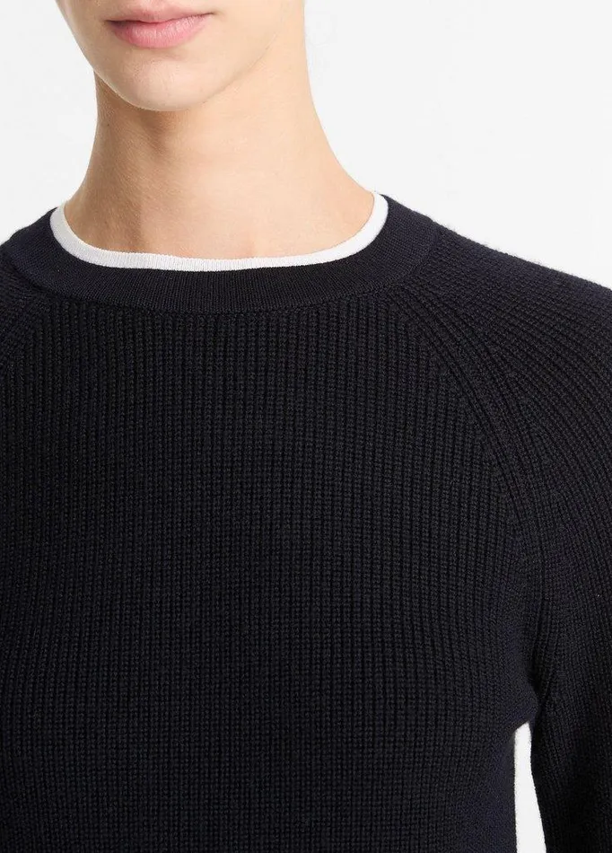 Sweaters Women Vince WoolCashmere DoubleNeck Sweater Coastal Blueoff White Sweaters Women Vince WoolCashmere DoubleNeck Sweater Coastal Blueoff White