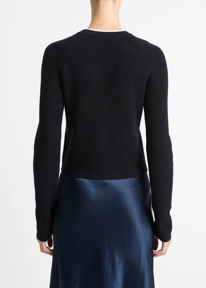 Sweaters Women Vince WoolCashmere DoubleNeck Sweater Coastal Blueoff White Sweaters Women Vince WoolCashmere DoubleNeck Sweater Coastal Blueoff White