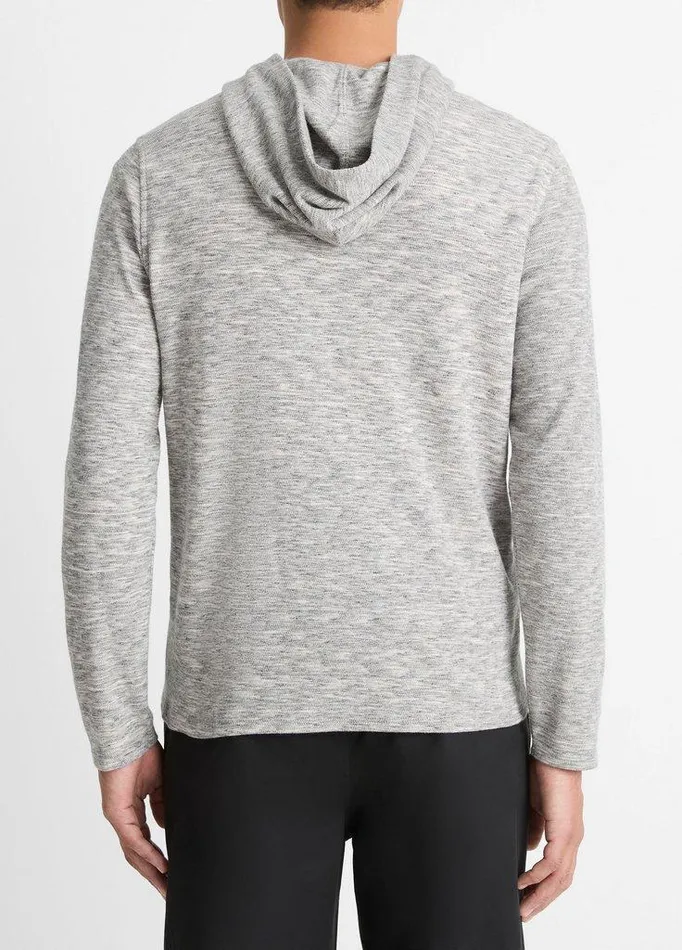 Sweatshirts and Hoodies Men Vince SpaceDye CottonBlend Hoodie Blackoff White Sweatshirts and Hoodies Men Vince SpaceDye CottonBlend Hoodie Blackoff White