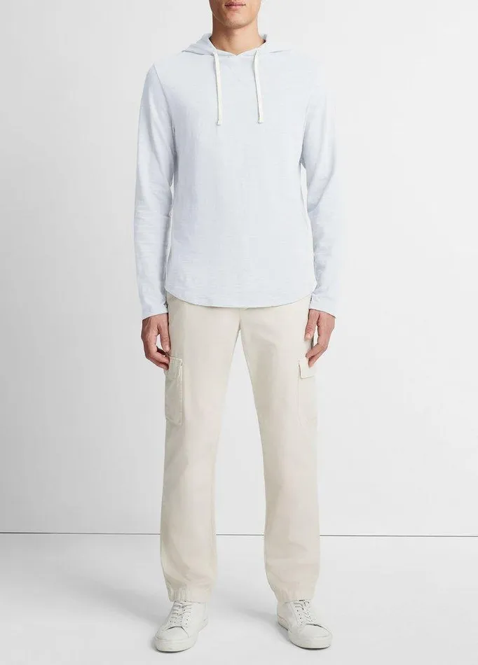 Sweatshirts and Hoodies Men Vince Textured Cotton Hoodie Shirting Blue