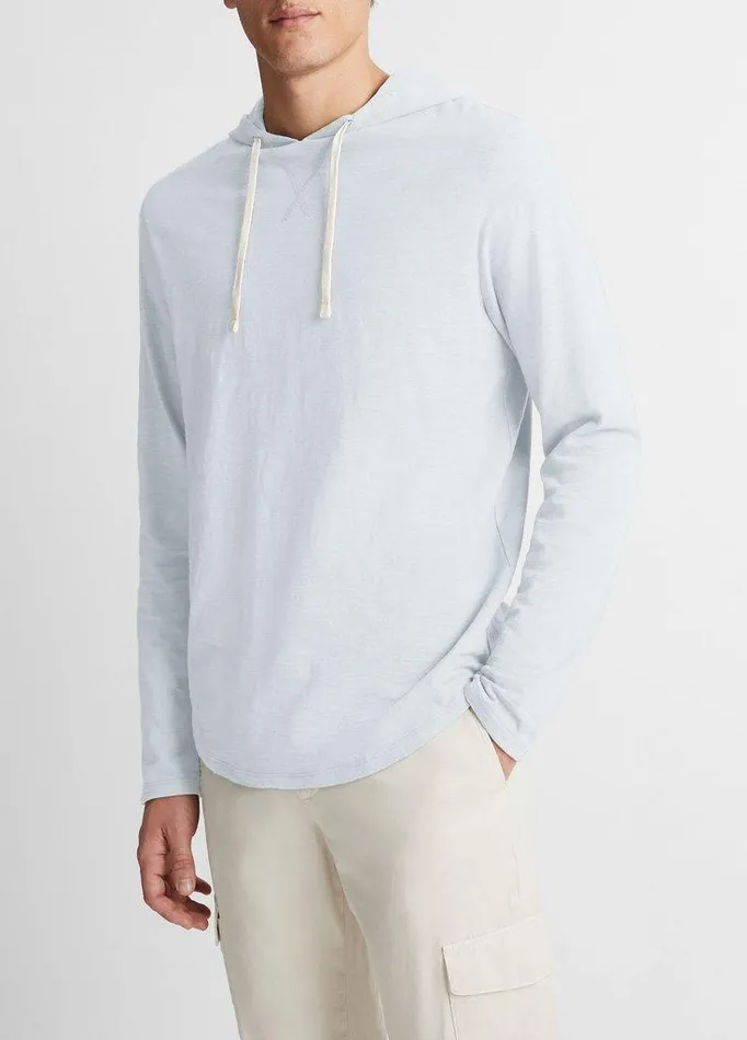 Sweatshirts and Hoodies Men Vince Textured Cotton Hoodie Shirting Blue Sweatshirts and Hoodies Men Vince Textured Cotton Hoodie Shirting Blue