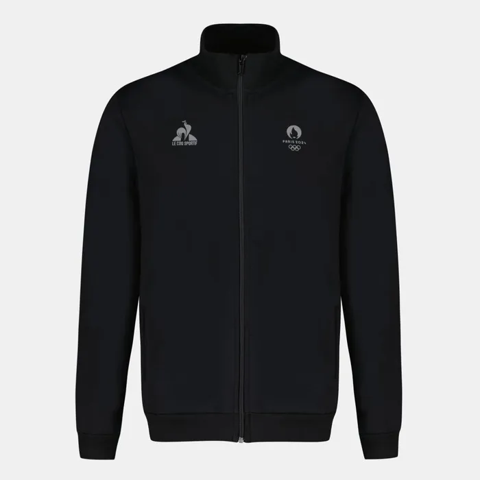 Sweatshirts Men Le Coq Sportif Paris 2024 ZipUp Sweatshirtshirt Black