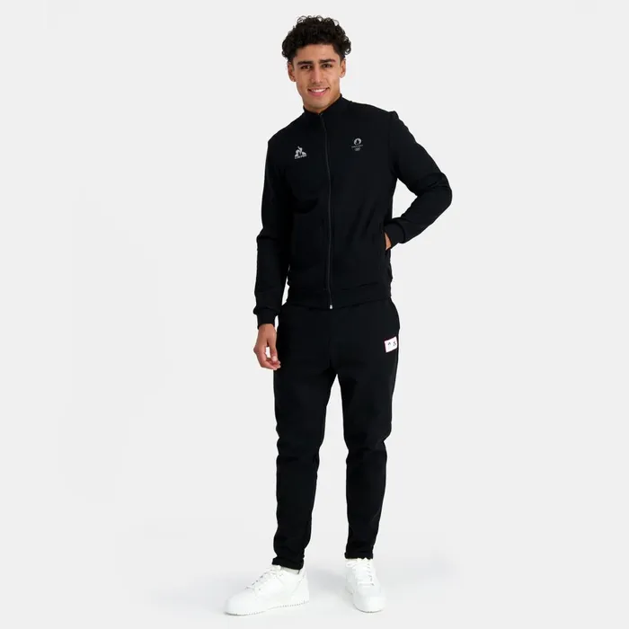 Sweatshirts Men Le Coq Sportif Paris 2024 ZipUp Sweatshirtshirt Black