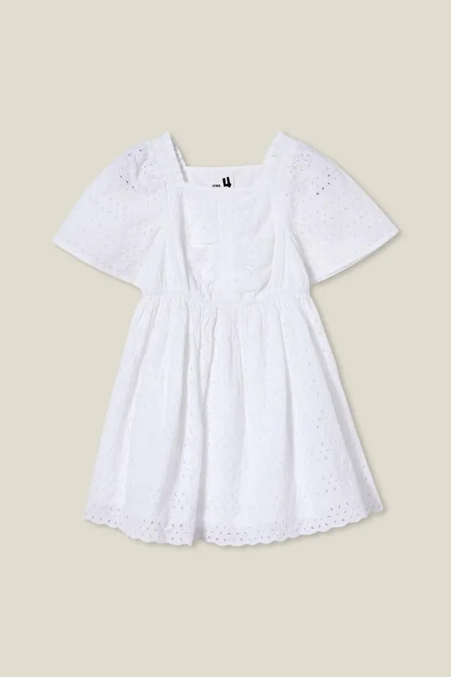 Symone Short Sleeve Dress White Broderie Girls Cotton On Dresses