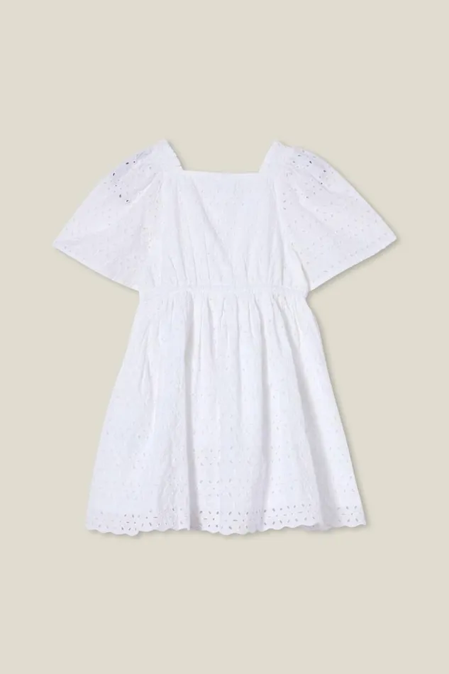 Symone Short Sleeve Dress White Broderie Girls Cotton On Dresses