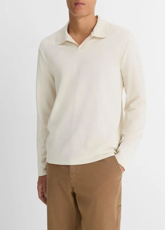 TShirts and Polos Men Vince Milano Pima CottonBlend JohnnyCollar Shirt Bone TShirts and Polos Men Vince Milano Pima CottonBlend JohnnyCollar Shirt Bone