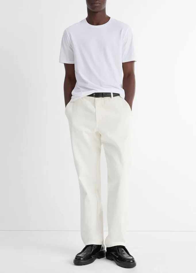 TShirts and Polos Men Vince Pima Cotton Crew Neck TShirt Optic White