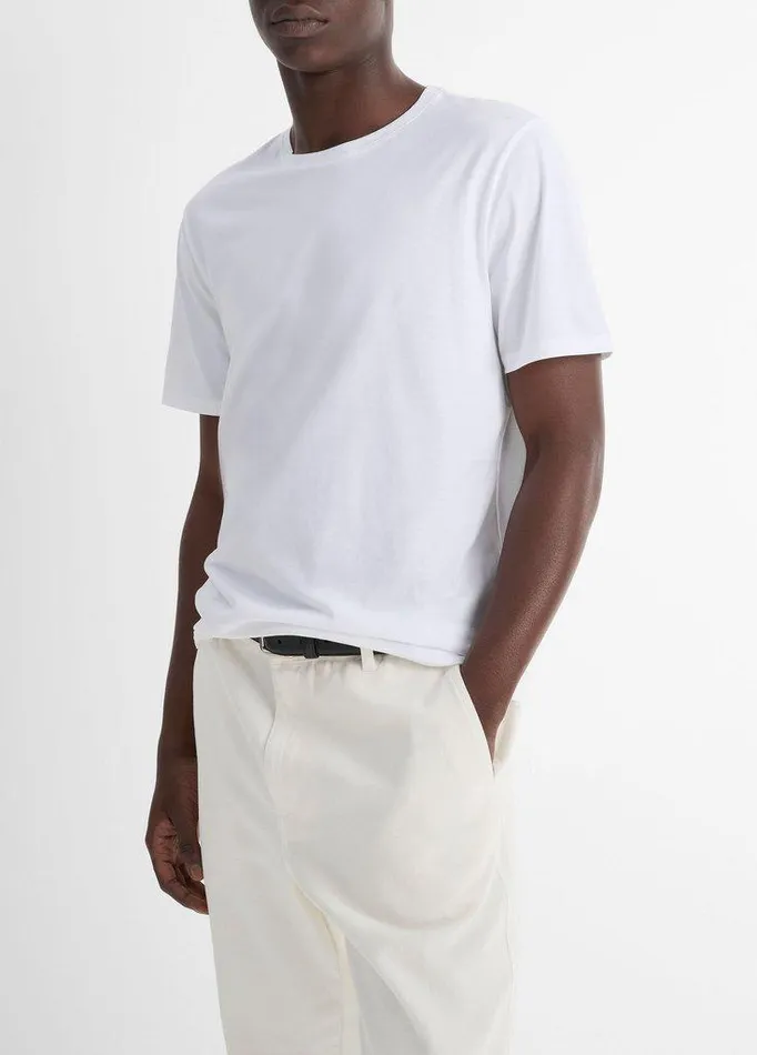 TShirts and Polos Men Vince Pima Cotton Crew Neck TShirt Optic White TShirts and Polos Men Vince Pima Cotton Crew Neck TShirt Optic White