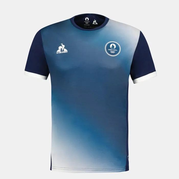 Tshirts And Tops Men Le Coq Sportif Paris 2024 TShirt Bleu Nuitmarshmallow